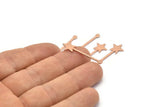 Copper Star Blank, 24 Raw Copper Star Blanks, Stamping Blanks (30x9x0.80mm) M02028