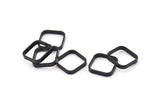 Black Square Charm, 6 Oxidized Black Brass Square Connectors With 2 Holes (16.5x2.9x0.9mm) BS 2342 S658