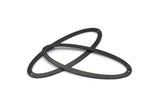 Black Ellipse Charm, 6 Oxidized Black Brass Ellipse Shape Connectors With 2 Holes (59x24x0.70mm) BS 1333 S785