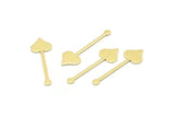 Brass Heart Blank, 24 Raw Brass Spade Blanks, Stamping Blanks (30x9x0.80mm) M02042