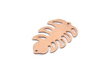 Bakır Yaprak Tılsımı, 2 Delikli 8 Ham Bakır Yaprak Tılsımı, Yaprak Tılsımı Küpeleri (30x20x0,80 mm) M01737