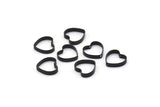 Black Heart Charm, 24 Oxidized Black Brass Heart Connectors With 2 Holes (10x10x2x0.4mm) BS 1848 H1340