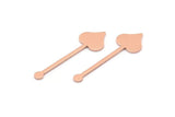 Copper Heart Blank, 24 Raw Copper Spade Blanks, Stamping Blanks (30x9x0.80mm) M02025