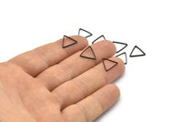 Black Triangle Connector, 50 Oxidized Black Brass Triangles Rings (11x11x11mm) Bs-1164