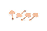 Bakır Kalp Tılsımı, 1 Delikli 24 Ham Bakır Maça Tılsımı (20x9x0,80 mm) M02022