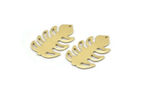 Brass Leaf Charm, 8 Raw Brass Leaf Charms With 1 Hole, Leaf Charm Earrings (30x20x0.80mm) M01750