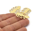 Brass Leaf Blank, 8 Textured Raw Brass Leaf Blanks, Brass Blanks, Stamping Blanks (30x20x0.80mm) M01784