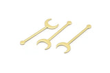 Brass Moon Blank, 24 Raw Brass Crescent Blanks, Stamping Blanks (30x9x0.80mm) M02038