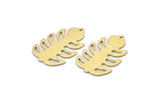 Brass Leaf Charm, 8 Textured Raw Brass Leaf Charms With 1 Hole, Leaf Charm Earrings (30x20x0.80mm) M01781