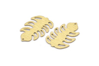 Brass Leaf Charm, 8 Textured Raw Brass Leaf Charms With 1 Hole, Leaf Charm Earrings (30x20x0.80mm) M01781