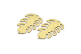 Brass Leaf Charm, 8 Textured Raw Brass Leaf Charms With 2 Holes, Leaf Charm Earrings (30x20x0.80mm) M01780