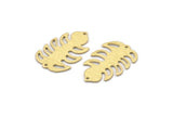 Brass Leaf Charm, 8 Textured Raw Brass Leaf Charms With 2 Holes, Leaf Charm Earrings (30x20x0.80mm) M01780