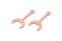 Copper Moon Blank, 24 Raw Copper Crescent Blanks, Stamping Blanks (20x9x0.80mm) M02034