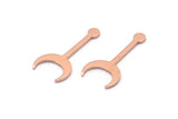Copper Moon Blank, 24 Raw Copper Crescent Blanks, Stamping Blanks (20x9x0.80mm) M02034