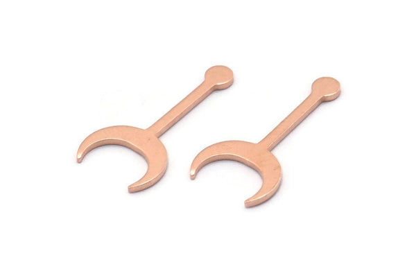 Bakır Ay Boşluğu, 24 Ham Bakır Hilal Boşluğu, Damgalama Boşlukları (20x9x0,80 mm) M02034
