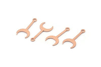 Bakır Ay Tılsımı, 1 Delikli 24 Ham Bakır Hilal Tılsımı (20x9x0,80 mm) M02033