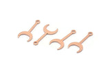 Copper Moon Charm, 24 Raw Copper Crescent Charms With 1 Hole (20x9x0.80mm) M02033