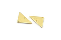 Brass Triangle Charm, 24 Raw Brass Triangle Charms With 2 Holes (19x10x1mm) M01794