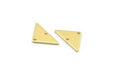 Brass Triangle Charm, 24 Raw Brass Triangle Charms With 2 Holes (19x10x1mm) M01794