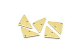 Brass Triangle Charm, 24 Raw Brass Triangle Charms With 2 Holes (19x10x1mm) M01794