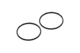 Black Circle Connectors, 24 Textured Oxidized Black Circle Connectors (22x0.8x1mm) BS 1746 S786