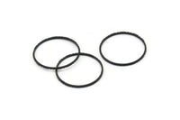 Black Circle Connectors, 24 Textured Oxidized Black Circle Connectors (22x0.8x1mm) BS 1746 S786