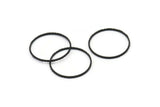 Black Circle Connectors, 24 Textured Oxidized Black Circle Connectors (22x0.8x1mm) BS 1746 S786