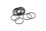 Black Circle Connectors, 24 Textured Oxidized Black Circle Connectors (22x0.8x1mm) BS 1746 S786