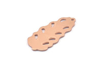 Bakır Yaprak Tılsımı, 1 Delikli 8 Ham Bakır Yaprak Tılsımı, Yaprak Tılsımı Küpeleri (30x13x0,80 mm) M01709