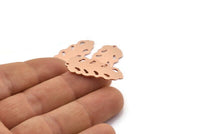 Bakır Yaprak Tılsımı, 1 Delikli 8 Ham Bakır Yaprak Tılsımı, Yaprak Tılsımı Küpeleri (30x13x0,80 mm) M01712