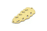 Brass Leaf Charm, 8 Textured Raw Brass Leaf Charms With 2 Holes, Leaf Charm Earrings (30x13x0.80mm) M01768