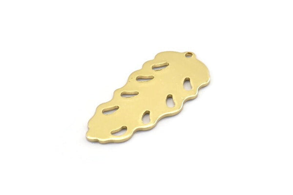 Brass Leaf Charm, 8 Raw Brass Leaf Charms With 1 Hole, Leaf Charm Earrings (30x13x0.80mm) M01702