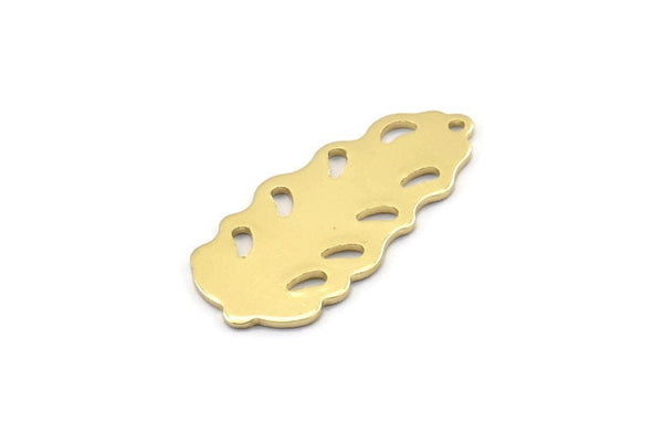 Brass Leaf Charm, 8 Raw Brass Leaf Charms With 1 Hole, Leaf Charm Earrings (30x13x0.80mm) M01703