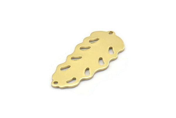 Brass Leaf Charm, 8 Raw Brass Leaf Charms With 2 Holes, Leaf Charm Earrings (30x13x0.80mm) M01701
