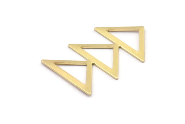 Brass Triangle Charm, 4 Raw Brass Triangle Blanks (45x30x1mm) M01795