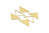 Brass Triangle Charm, 4 Raw Brass Triangle Blanks (45x30x1mm) M01798