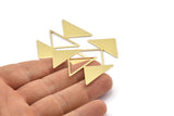 Brass Triangle Charm, 4 Raw Brass Triangle Blanks (45x30x1mm) M01798