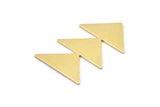 Brass Triangle Charm, 4 Raw Brass Triangle Blanks (45x30x1mm) M01804