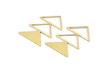 Brass Triangle Charm, 4 Raw Brass Triangle Blanks (45x30x1mm) M01805