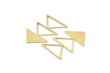 Brass Triangle Charm, 4 Raw Brass Triangle Blanks (45x30x1mm) M01800