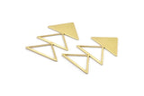Brass Triangle Charm, 4 Raw Brass Triangle Blanks (45x30x1mm) M01800