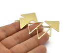 Brass Triangle Charm, 4 Raw Brass Triangle Blanks (45x30x1mm) M01800
