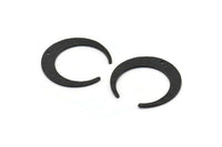 Black Moon Charm, 4 Hammered Oxidized Black Brass Crescent Moon Charms With 1 Hole, Findings (28x29x6x1mm) N0933 S1161