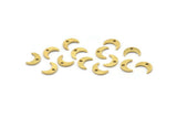Brass Moon Charm, 250 Raw Brass, Textured Brass Crescent Moon, Brass Charm (8x5x0.80mm) M01819