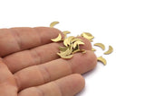 Brass Moon Blank, 250 Raw Brass, Crescent Moon, Brass Blanks, Tiny Brass Moon (9x3x0.80mm) M01821