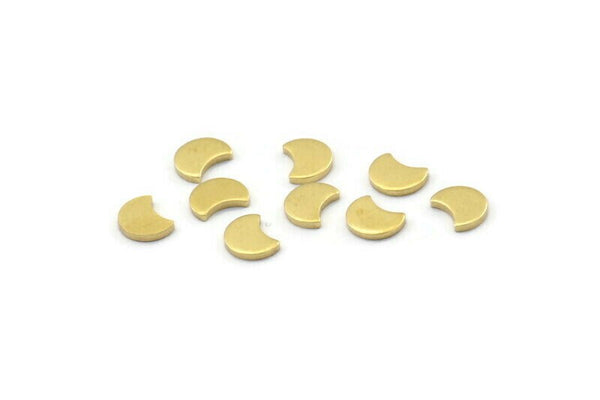 Brass Moon Blank, 250 Raw Brass, Crescent Moon, Brass Blanks, Tiny Brass Moon (5x4x0.80mm) M01814