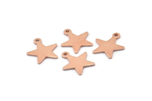 Bakır Yıldız Tılsımı, 1 Döngülü 50 Ham Bakır Yıldız Tılsımı (14x13x0,80 mm) M01826