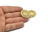 Brass Sun Charm, Raw Brass Sun Pendants With 1 Loop, Charm Pendants (30x29mm) N1577