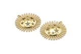 Brass Star Charm, 2 Raw Brass Star Charms With 1 Loop (34x33mm) N1576