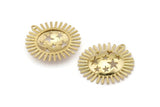 Brass Star Charm, 2 Raw Brass Star Charms With 1 Loop (34x33mm) N1576